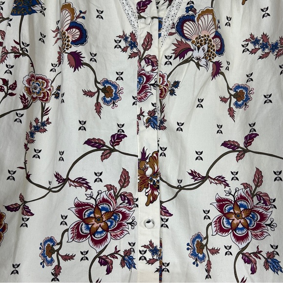 Good Hart white maroon navy floral paisley western button up xs - Picture 3 of 8